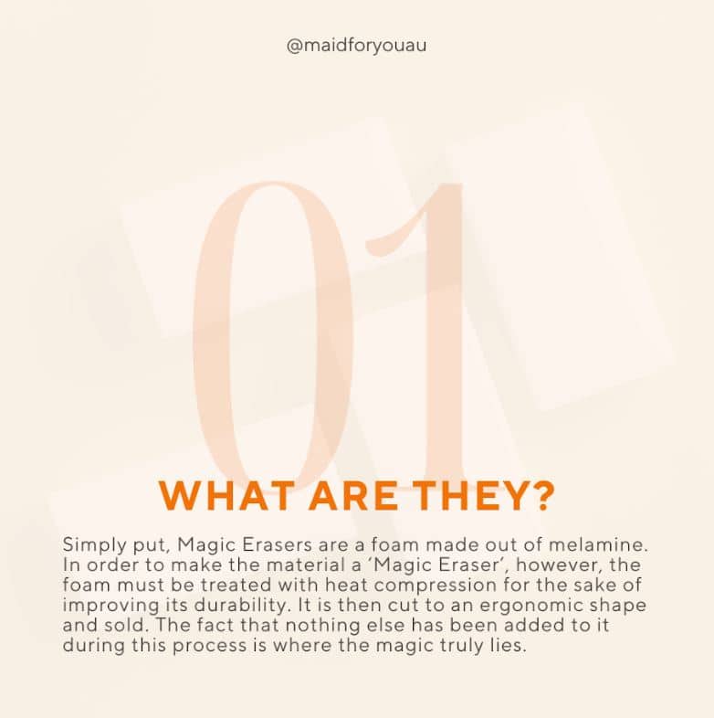 What are magic erasers custom graphic explaining what the melamine foam is