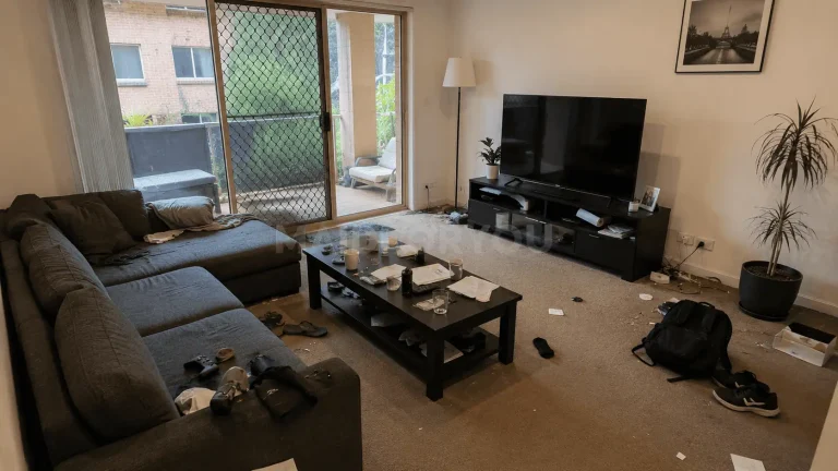 Sydney living room before a MaidForYou clean