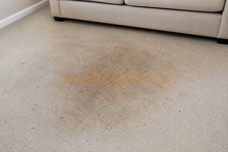 A natural wool carpet before professional cleaning
