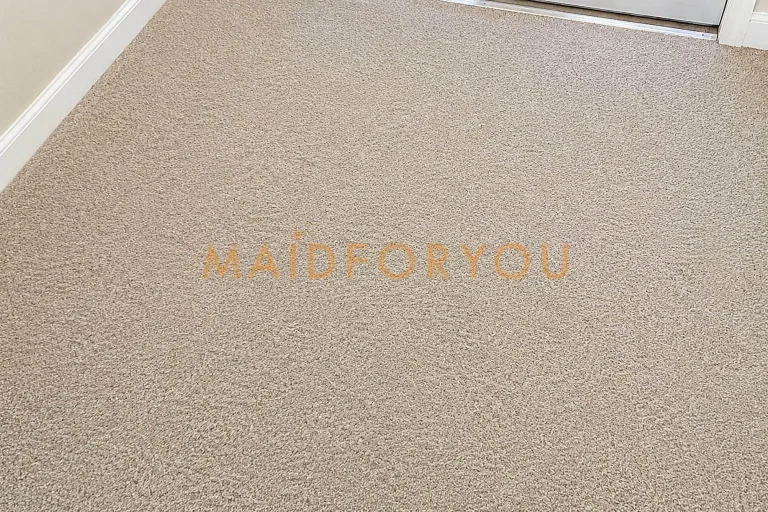The same polyester carpet after professional cleaning