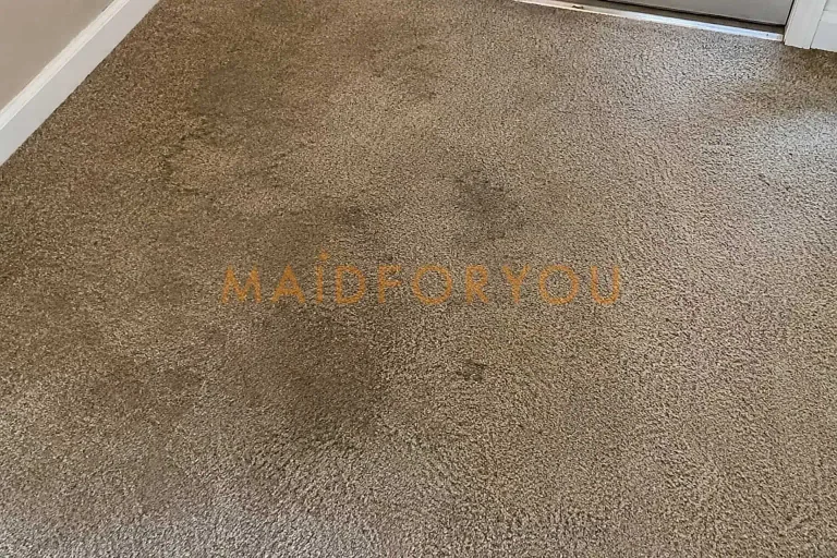 A polyester carpet before professional cleaning