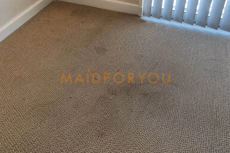 A polypropylene carpet before professional cleaning