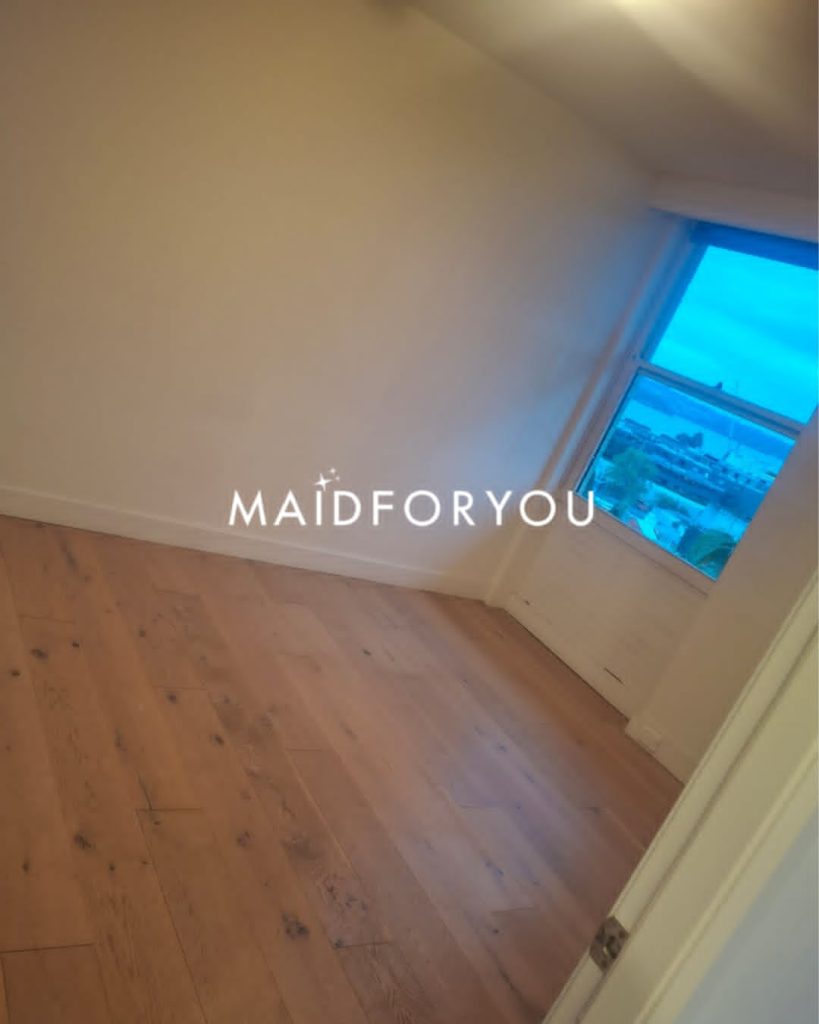 A bedroom cleaned by MaidForYou as part of an end of lease clean