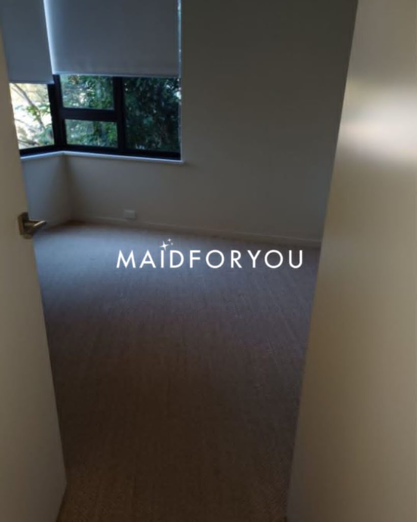 A bedroom cleaned by MaidForYou as part of an end of lease clean