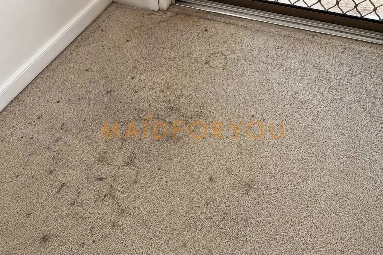 A nylon carpet before professional cleaning